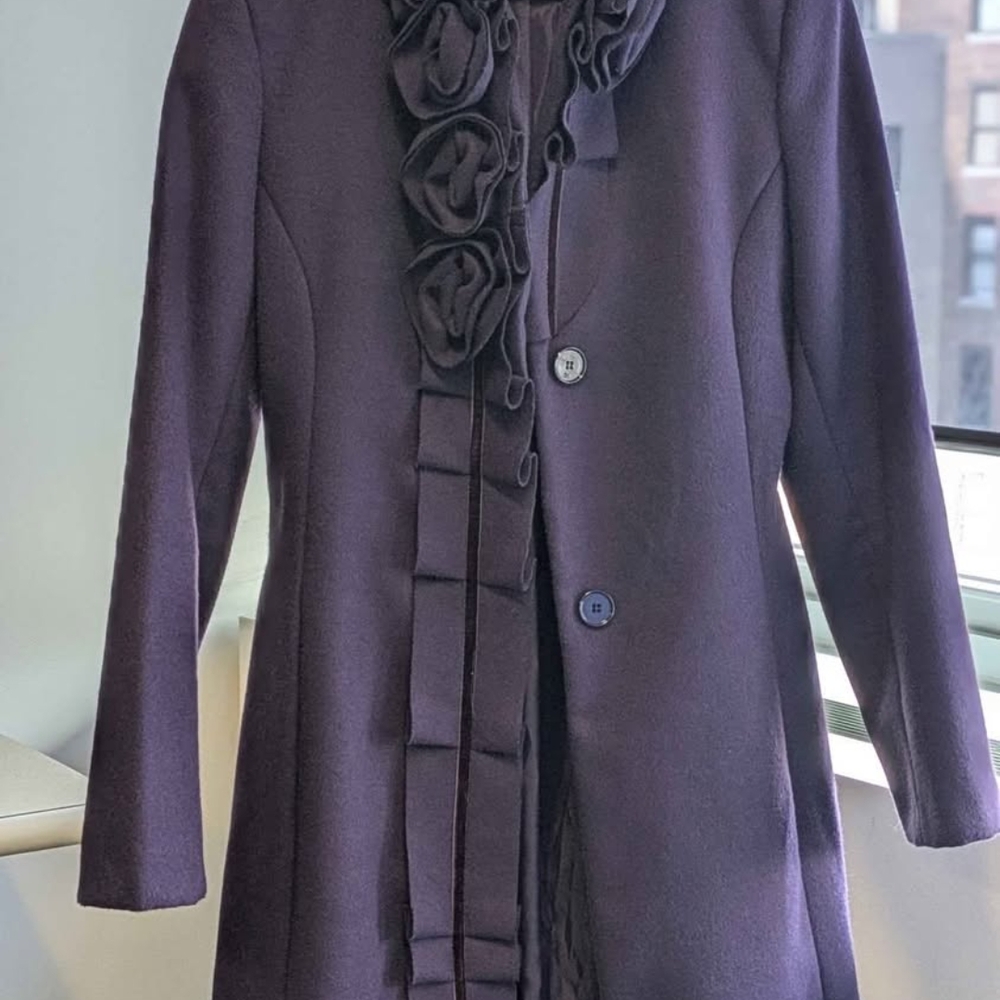 Rinascimento Elegant Royal Purple Coat - Made in Italy